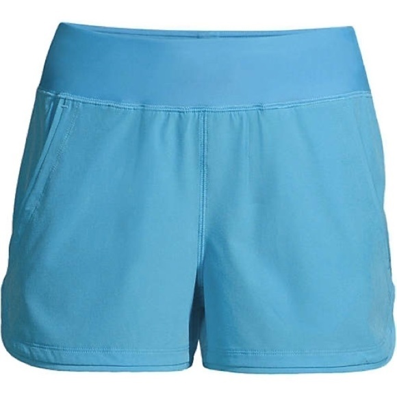WOMEN'S 3" Quick Dry Elastic Waist Board Shorts Swim with Panty sz 2 blue - Picture 6 of 6